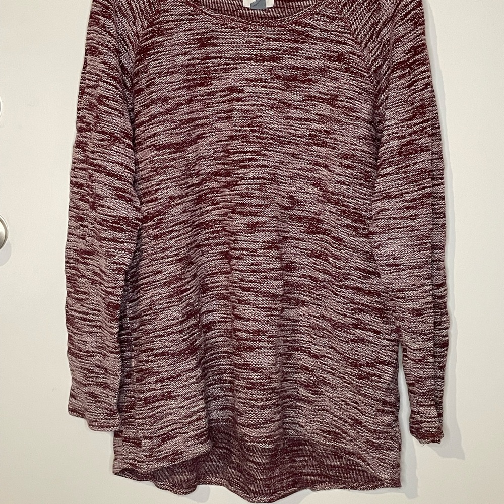 Old Navy Maroon and White Women's Sweater